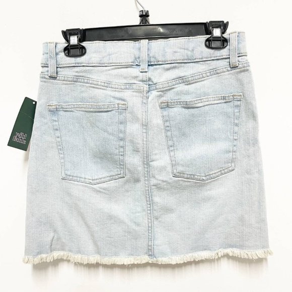 Wild Fable | NWOT Light Blue Raw Hem High-Rise Denim Mini Skirt Size 6 - Picture 2 of 9